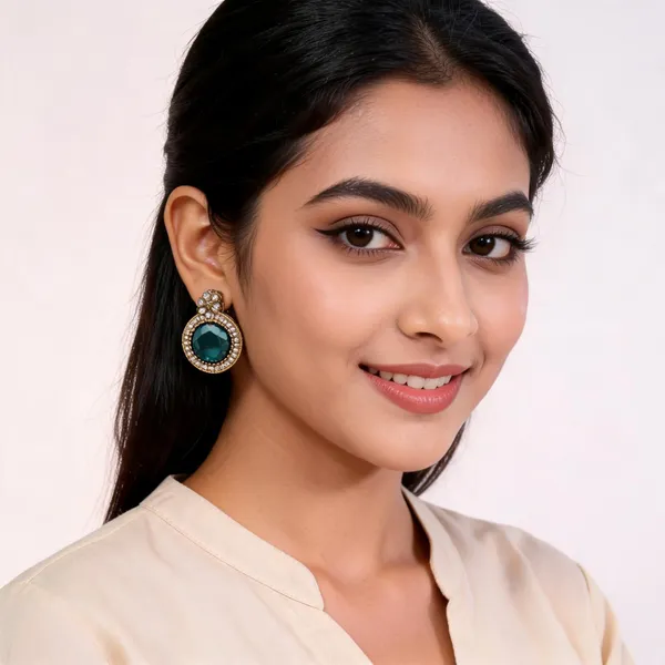 Green_Metal_Earring_For_Women