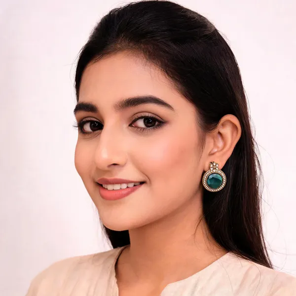 Green_Metal_Earring_For_Women