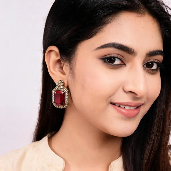 Red_Metal_Earring_For_Women