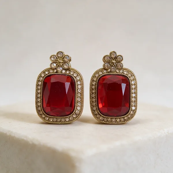 Red_Metal_Earring_For_Women