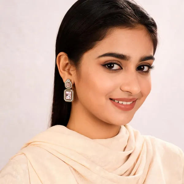 Pink_Metal_Earrings_For_Women