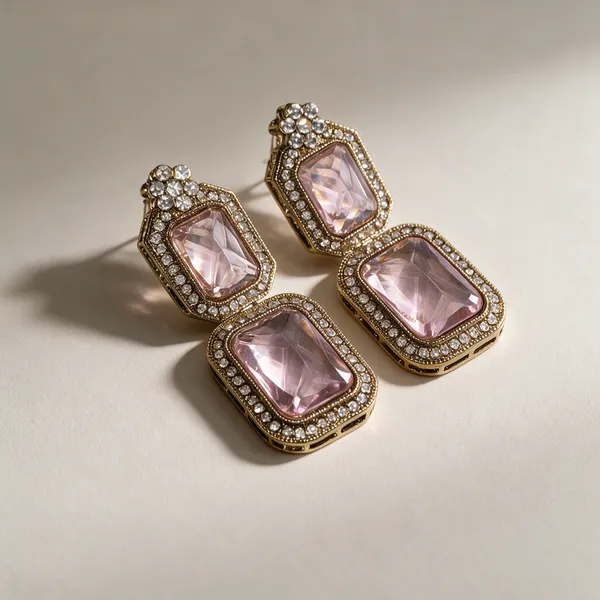 Pink_Metal_Earrings_For_Women