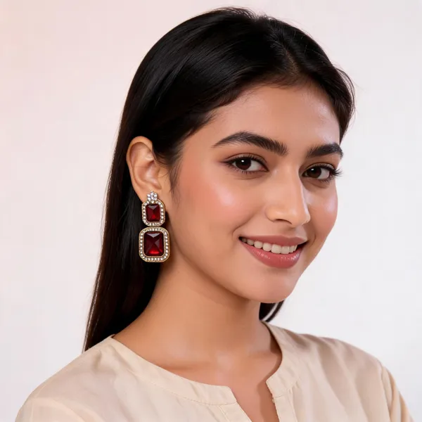 Red_Metal_Earrings_For_Women