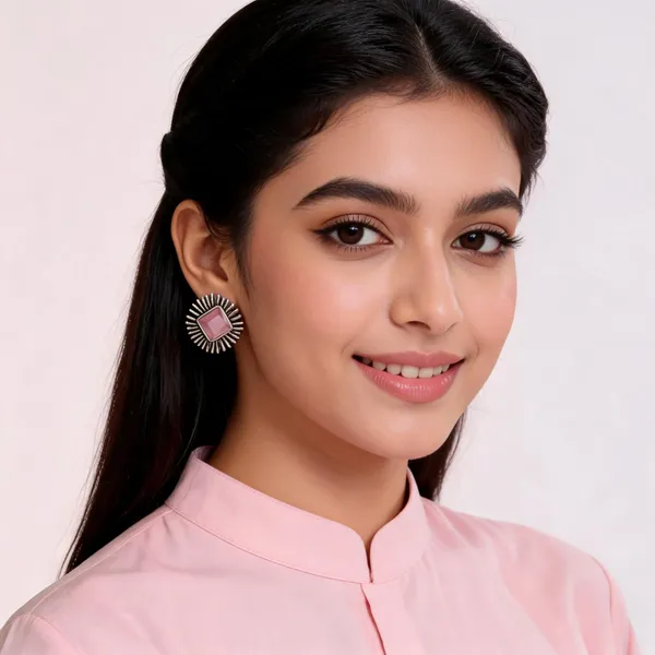 Pink_Metal_Earring_For_Women