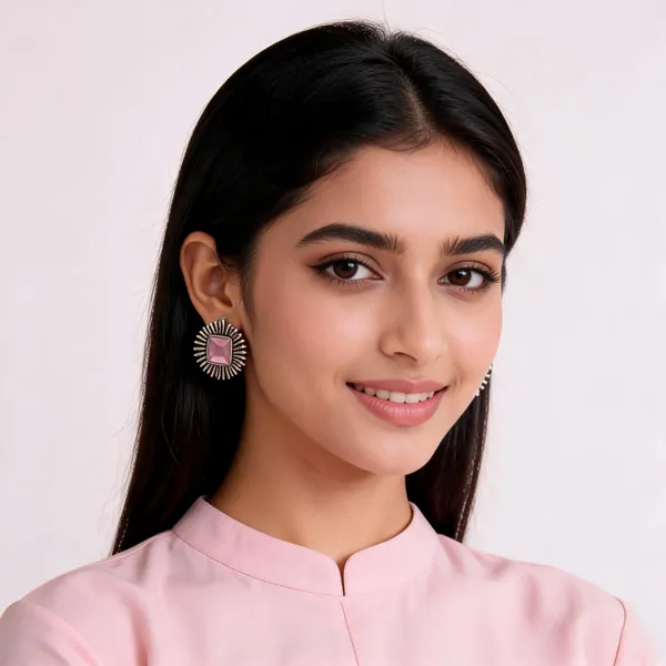 Pink_Metal_Earring_For_Women