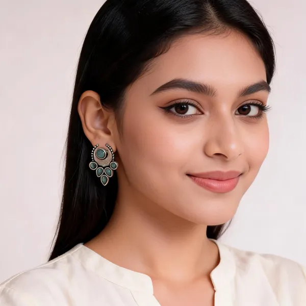 Green_Metal_Earring_For_Women