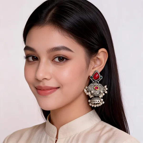 Red_Metal_Earring_For_Women