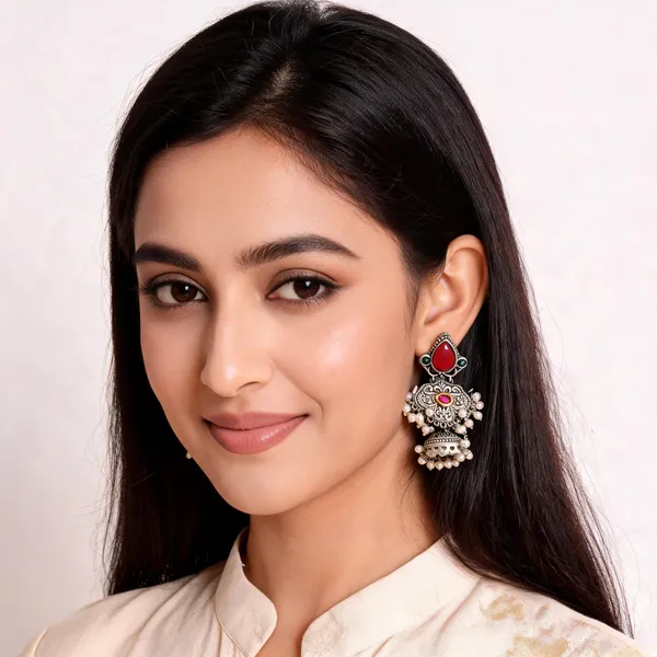 Red_Metal_Earring_For_Women