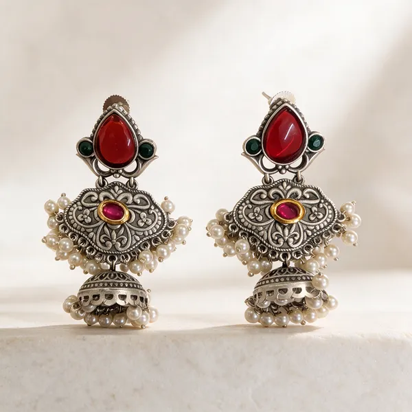 Red_Metal_Earring_For_Women