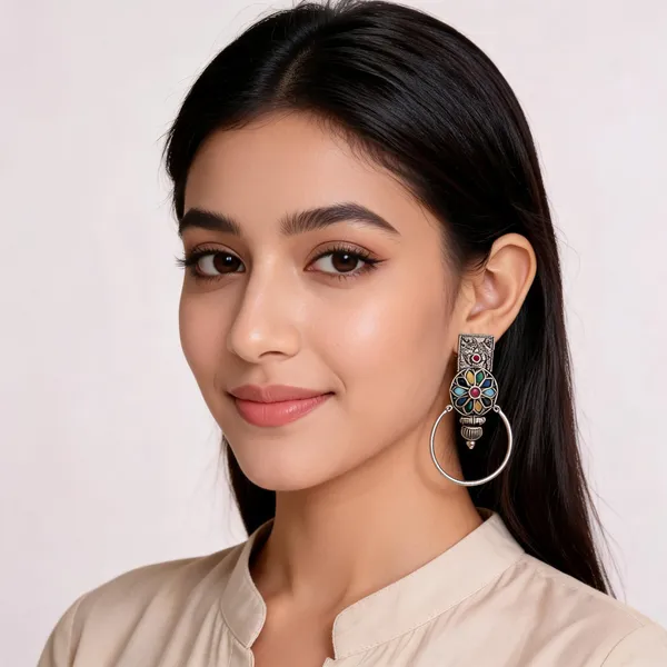 Silver_Metal_Earring_For_Women