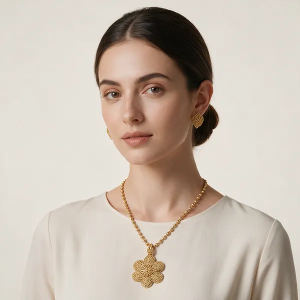 Gold_Metal_Necklace_Set_Set_For_Women