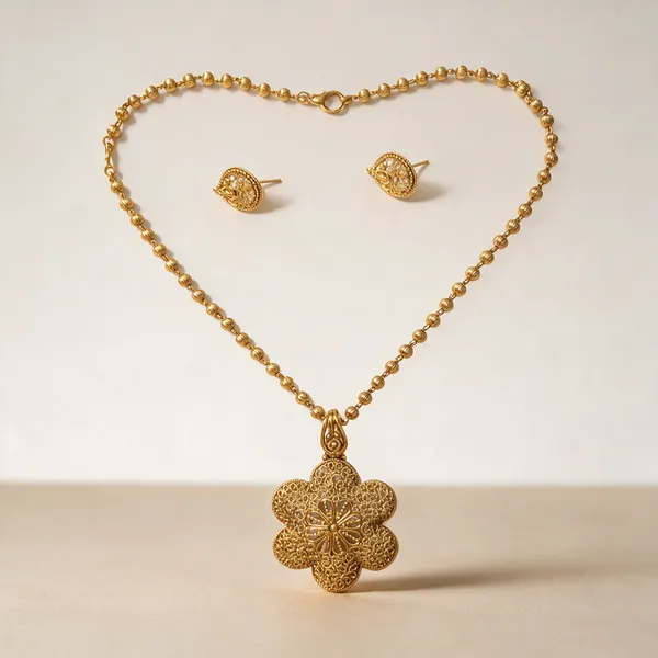Gold_Metal_Necklace_Set_Set_For_Women