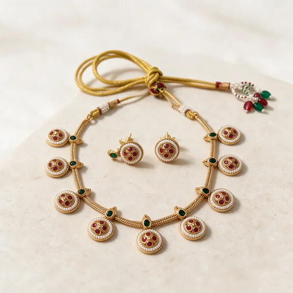 Gold_Metal_Necklace_Set_For_Women