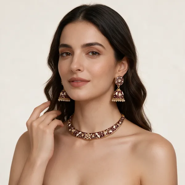 Gold_Metal_Necklace_Set_For_Women