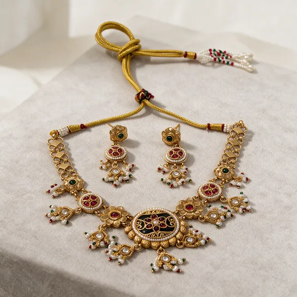 Gold_Metal_Necklace_Set_For_Women