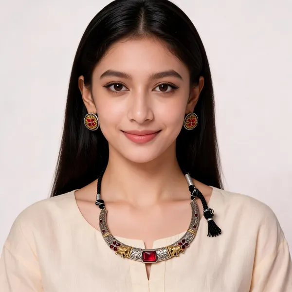 Silver_Metal_Necklace_Set_For_Women