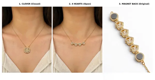 2-in-1_Magnetic_Necklace_-_Clover_&_4_Hearts
