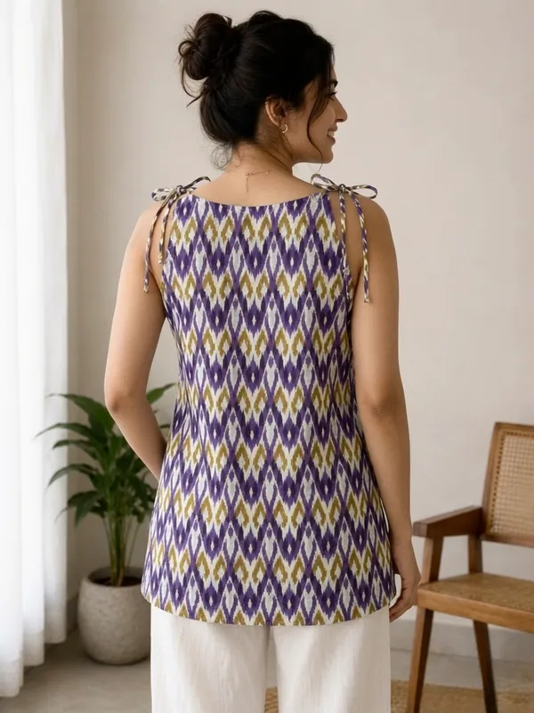 Purple_Cotton_Geometric_Print_Sleeveless_Tunic_Top_For_Women