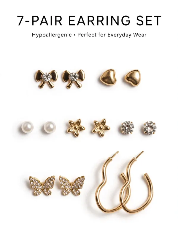 7-in-1_Korean_Gold_Stud_Set