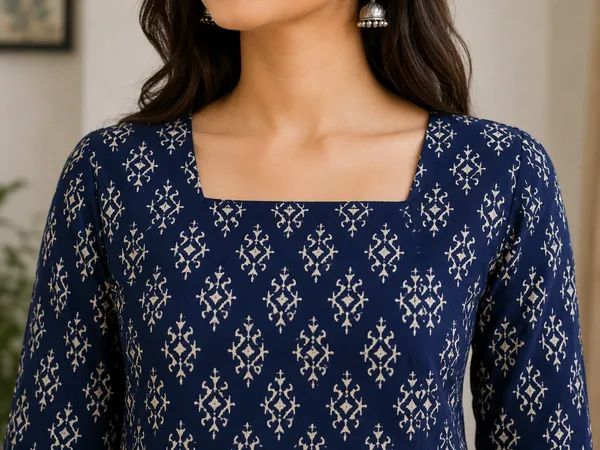Navy_Blue_Cotton_Straight__Short_Kurti_For_Women