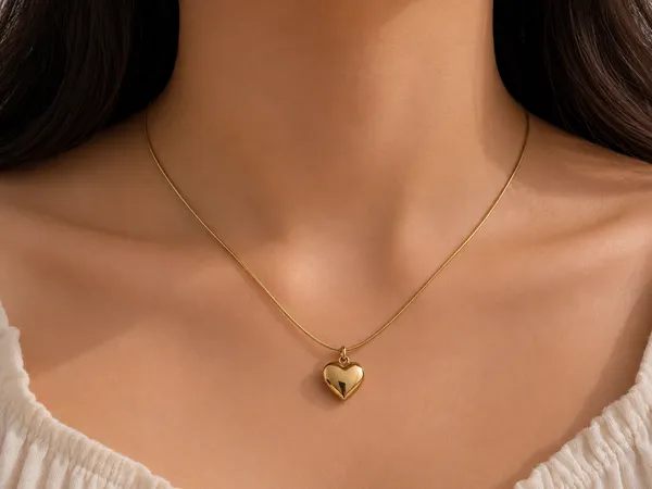Gold_Tone_Stainless_Steel_Delicate_Heart_Pendant_Necklace_For_Women