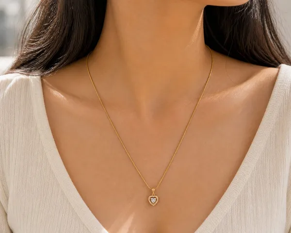 Gold_Tone_Stainless_Steel_Minimal_Heart_Pendant_Necklace_For_Women