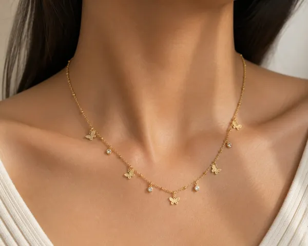 Gold_Tone_Stainless_Steel_Butterfly_Charm_Necklace_For_Women
