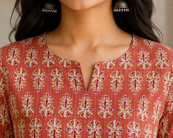 Red_Cotton_Straight_Short_Floral_Print_Kurti_For_Women