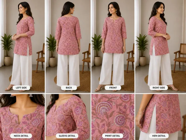 Pink_Cotton_Straight_Short_Floral_Print_Kurti_For_Women