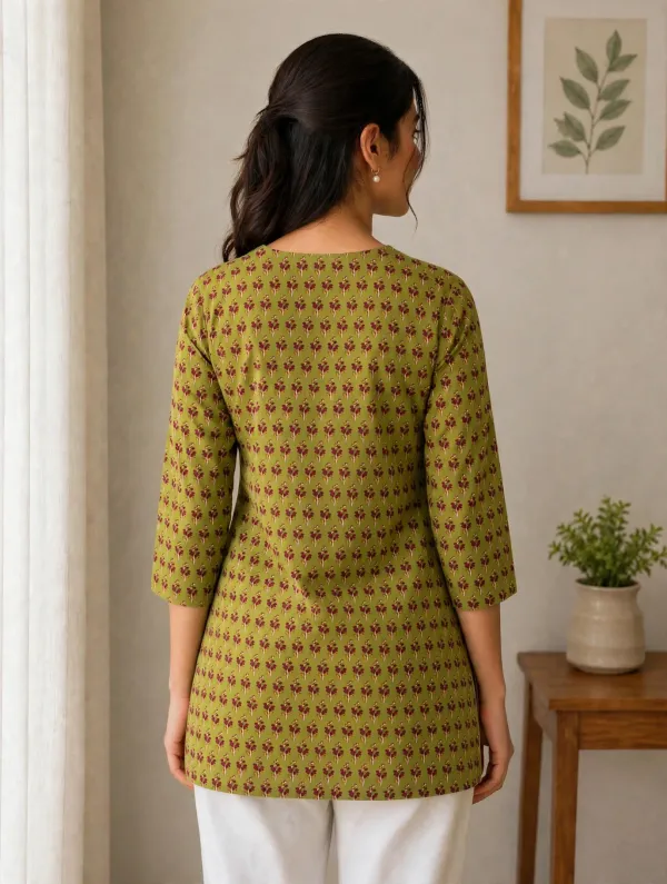 Olive_Green_Short_Kurti_For_Women
