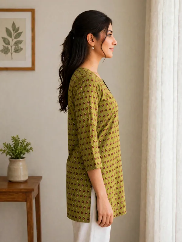 Olive_Green_Short_Kurti_For_Women