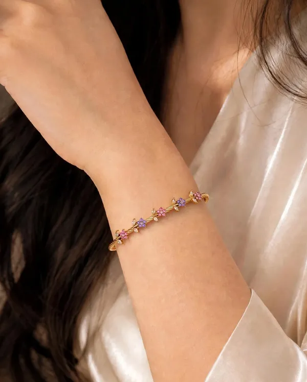 Pink_Purple_Flower_Vine_Diamond_Kada_Bracelet_for_Women_-_Magnetic_Bangle