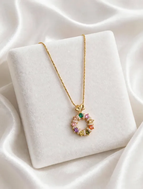 Rainbow_Gemstone_Wreath_Necklace_-_Party_Wear_Dainty_Chain