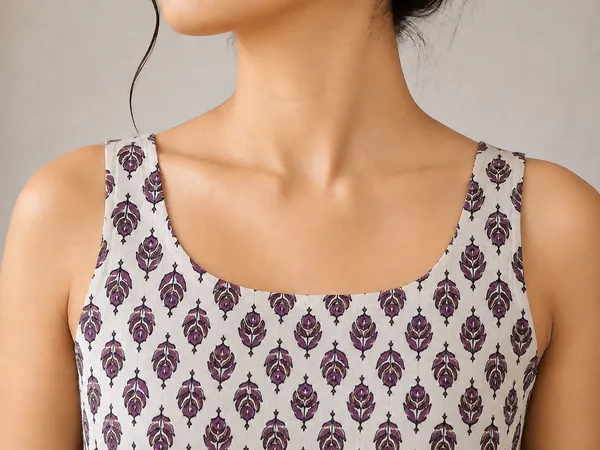 Voilet_Slveless_Short_Kurti_For_Women