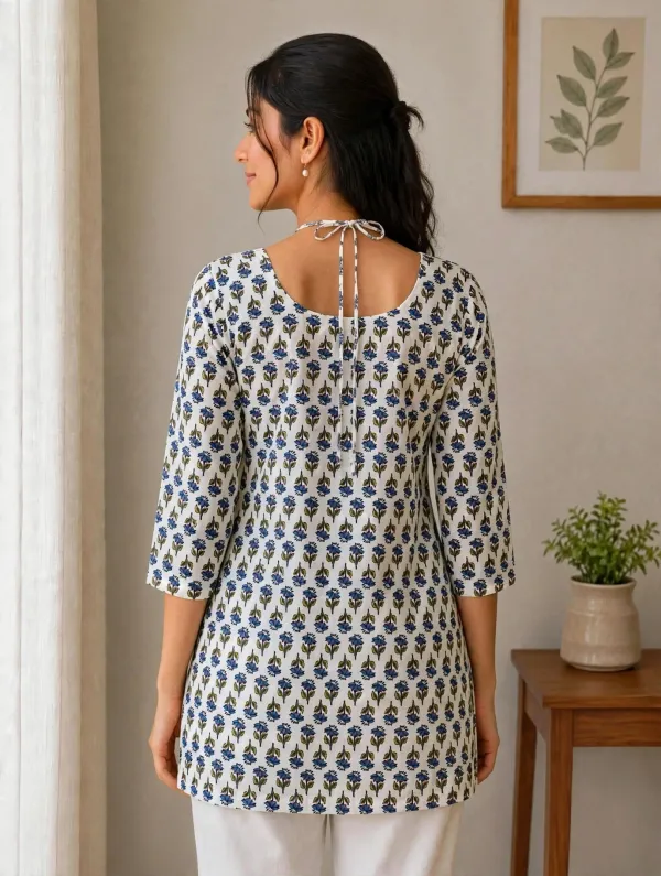 White_sleves_Short_Kurti_For_Women