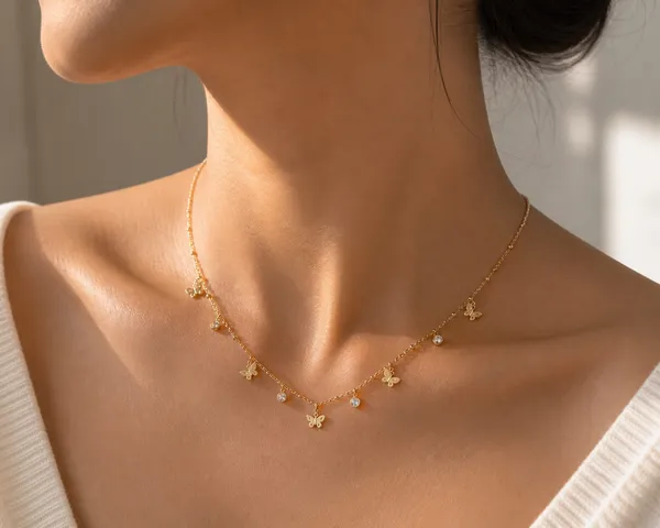 Gold_Tone_Stainless_Steel_Butterfly_Charm_Necklace_For_Women