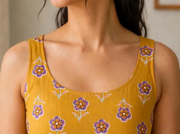 Yellow_Sleveless_Short_Kurti_For_Women