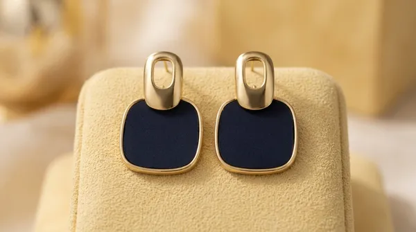 Gold_Alloy_Navy_Enamel_Statement_Earrings_For_Women