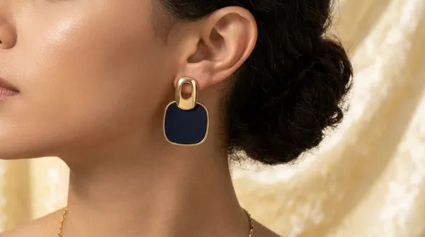 Gold_Alloy_Navy_Enamel_Statement_Earrings_For_Women