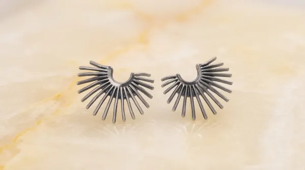 Silver_Alloy_Fan_Sunburst_Stud_Earrings_For_Women