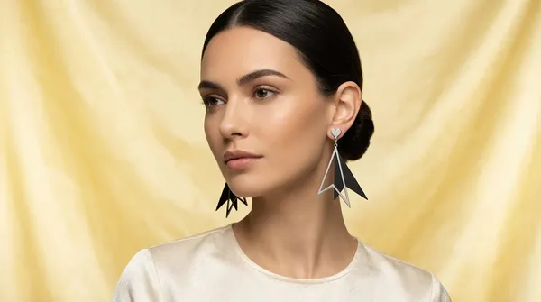 Silver_And_Black_Alloy_Geometric_Prism_Drop_Earrings_For_Women