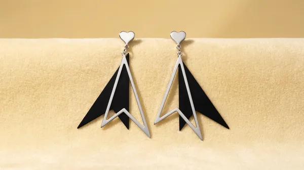 Silver_And_Black_Alloy_Geometric_Prism_Drop_Earrings_For_Women