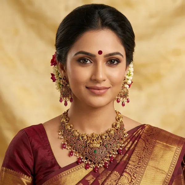 Gold_Alloy_Peacock_Lakshmi_Temple_Necklace_Set_For_Women