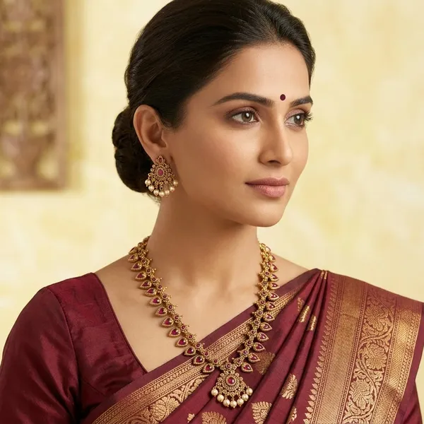 Gold_Alloy_Lakshmi_Temple_Ruby_Pearl_Necklace_Set_For_Women