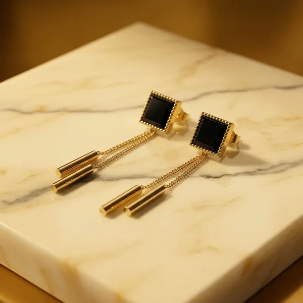 Gold_Alloy_Black_Square_Cascading_Drop_Earrings_For_Women