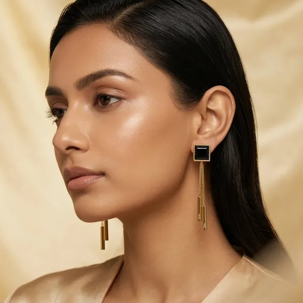 Gold_Alloy_Black_Square_Cascading_Drop_Earrings_For_Women