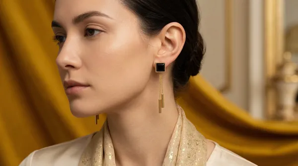 Gold_Alloy_Black_Square_Cascading_Drop_Earrings_For_Women