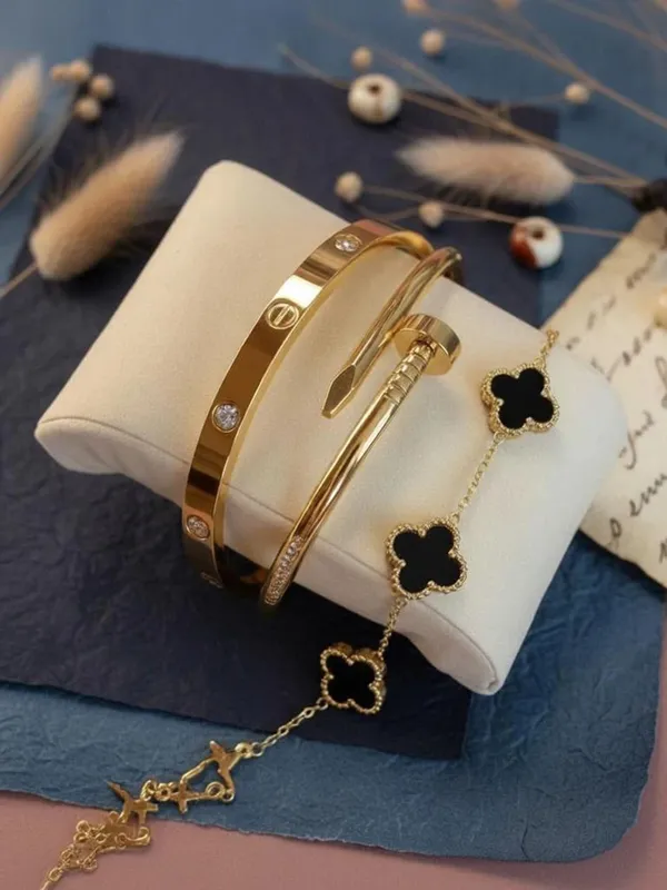 Gold_And_Black_Alloy_3-Piece_Bracelet_Stack_Set_For_Women