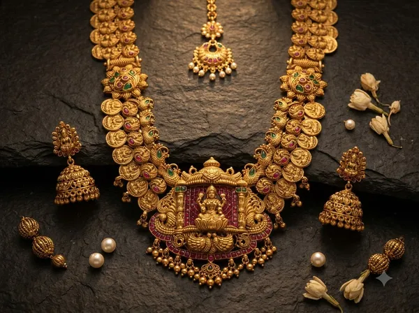 Premium_Antique_Lakshmi_Temple_Haram_Set