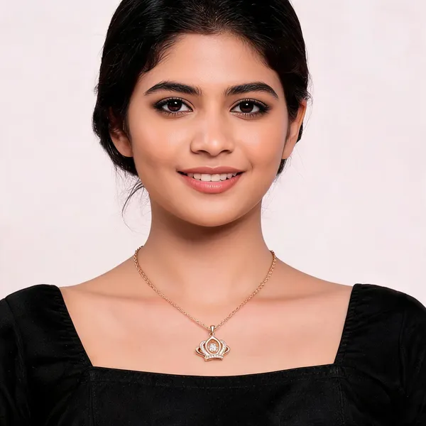 Gold_Alloy_Crown_Diamond_Pendant_For_Women